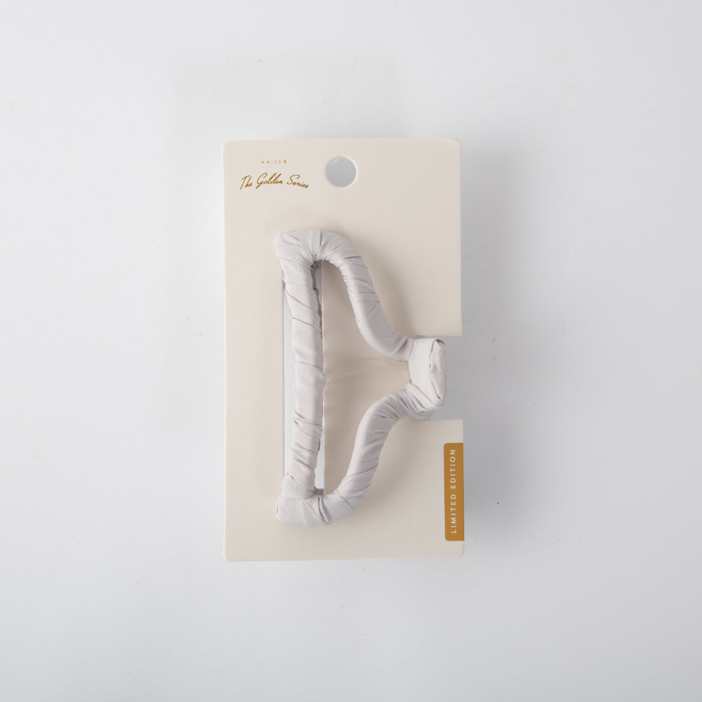 Golden Fabric Wrap Hair Claw - TAUPE